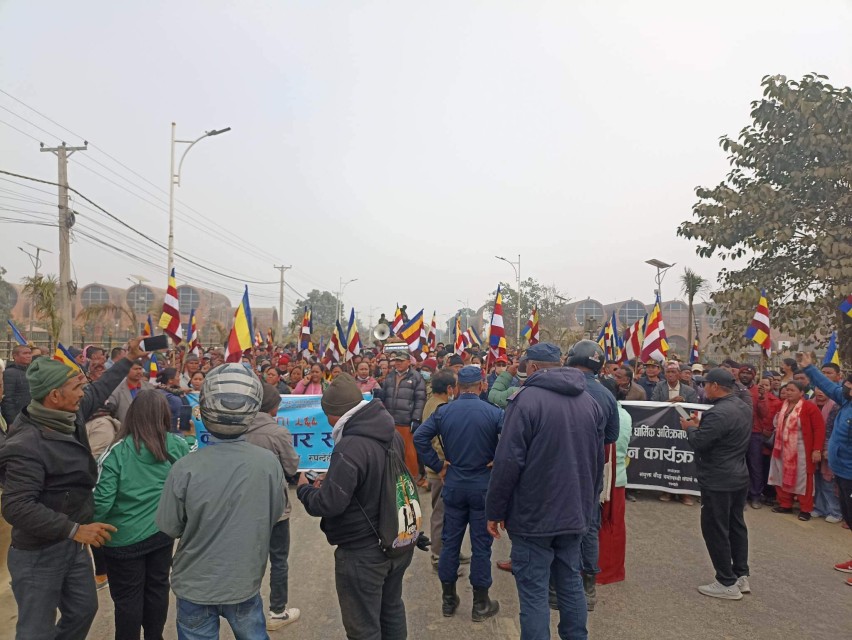 लुम्बिनीमा रामकथा वाचन कार्यक्रम राखिएपछि तनाव उत्पन्न