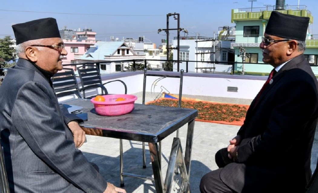 सरकारको न्यूनतम साझा कार्यक्रमबारे प्रचण्ड र ओलीबीच छलफल