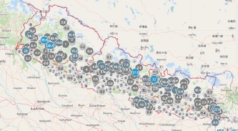 गएराति केही ठाउँमा सामान्य वर्षा