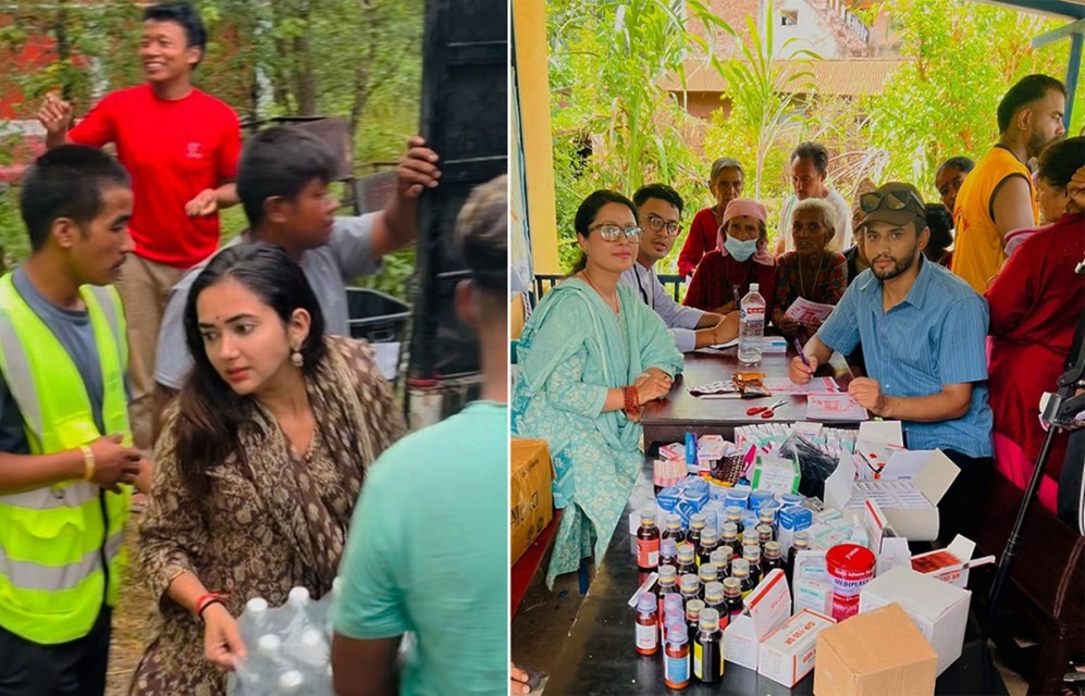 फिल्मको प्रचार थाती राखेर राहतमा प्रियना, स्वास्थ्य शिविर चलाउँदै रजनी