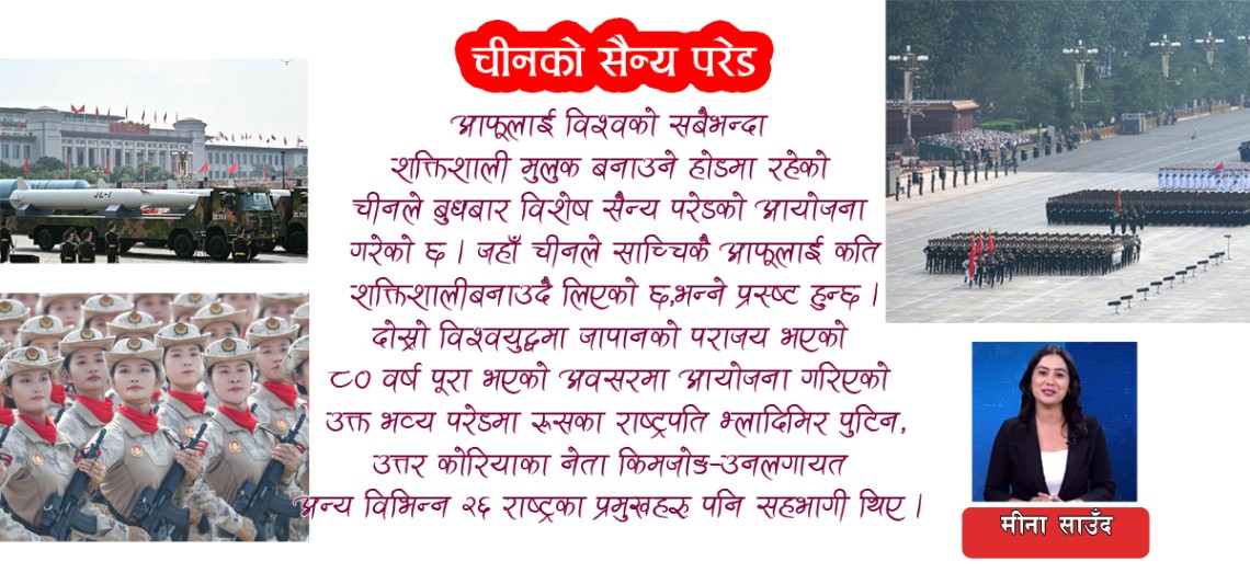 चिनियाँ सैन्य परेडले दिएको सन्देश