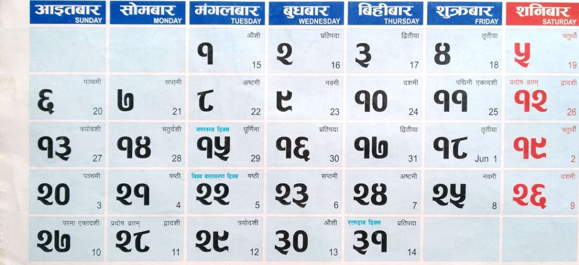 विसं २०८० को पात्रो प्रकाशनका लागि १७ वटा निवेदन