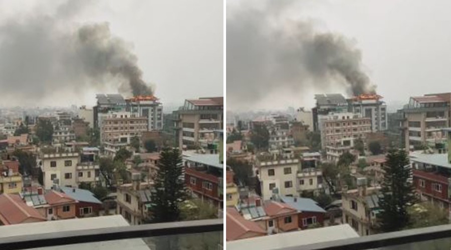 पुल्चोकस्थित दाउरा थकालीमा आगलागी