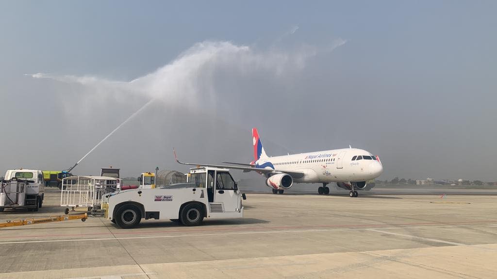 पहिलो पटक मलेसियाबाट भैरहवामा नेपाल एयरलाइन्सको व्यावसायिक उडान