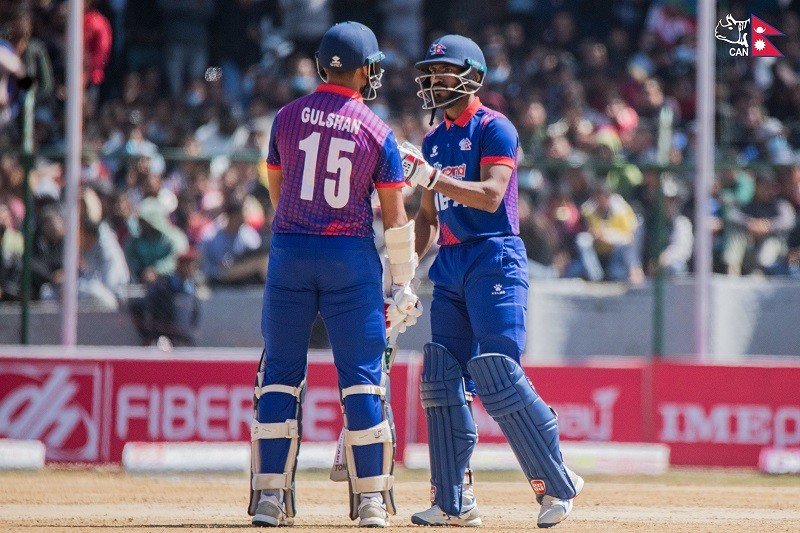 नेदरल्याण्ड्सलाई नेपालले दियो १८५ रनको लक्ष्य