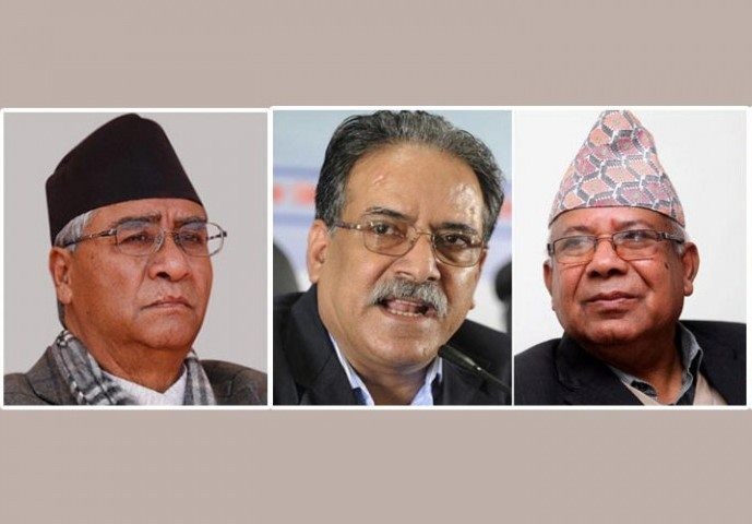 मन्त्रिपरिषदलाई पूर्णता दिन प्रचण्ड, देउवा र नेपालबीच भेटवार्ता