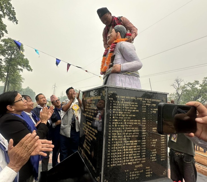 सहिद लखन थापाको सालिक निर्माण