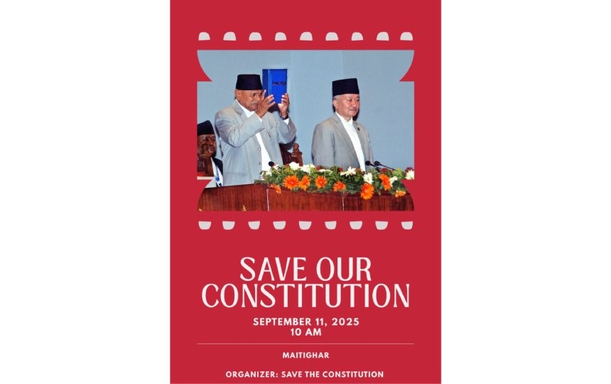 संविधान जोगाउन भन्दै माइतीघरमा प्रदर्शन गरिँदै
