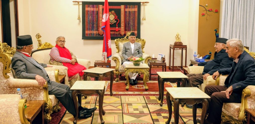 राष्ट्रपति र प्रधानमन्त्री तथा तीन शिर्ष दलका नेताबीच निर्वाचन सफल बनाउने समझदारी, बालुवाटारमा फेरि विस्तृत छलफल गर्ने