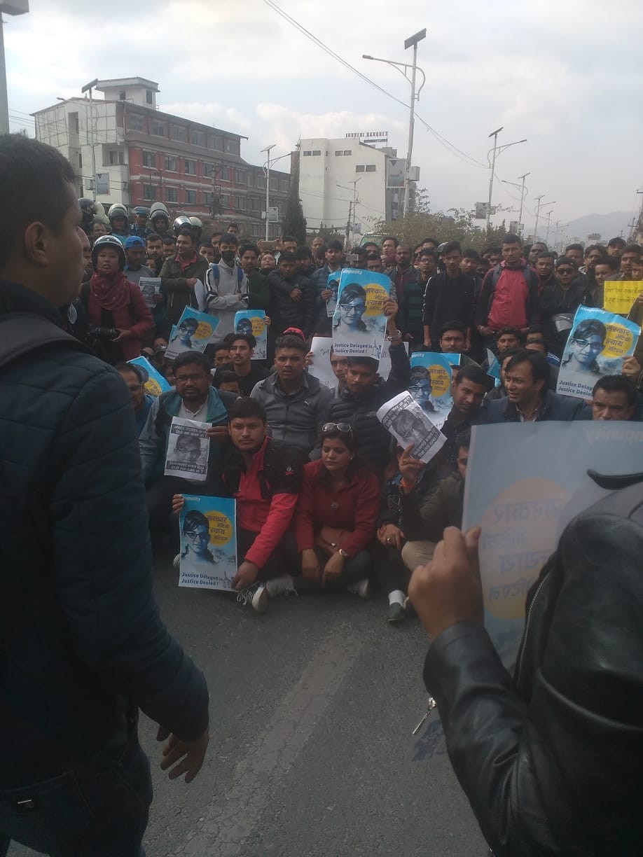 निर्मलाका लागी न्याय माग्दै काठमाडौंमा प्रर्दशन