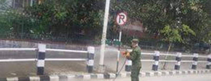 नागढुङ्गा–कलङ्की सडकखण्डमा कीटनाशक औषधि छर्किइयो