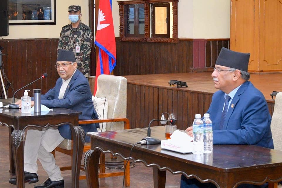 नेकपाका दुई अध्यक्ष कर्णाली विवादबारे आन्तरिक छलफलमा