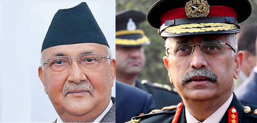 प्रधानमन्त्री र भारतीय सेनाध्यक्षबीच भेटवार्ता