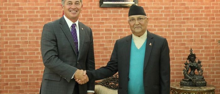 अमेरिकी राजदूत बेरी र प्रधानमन्त्री ओलीको भेट