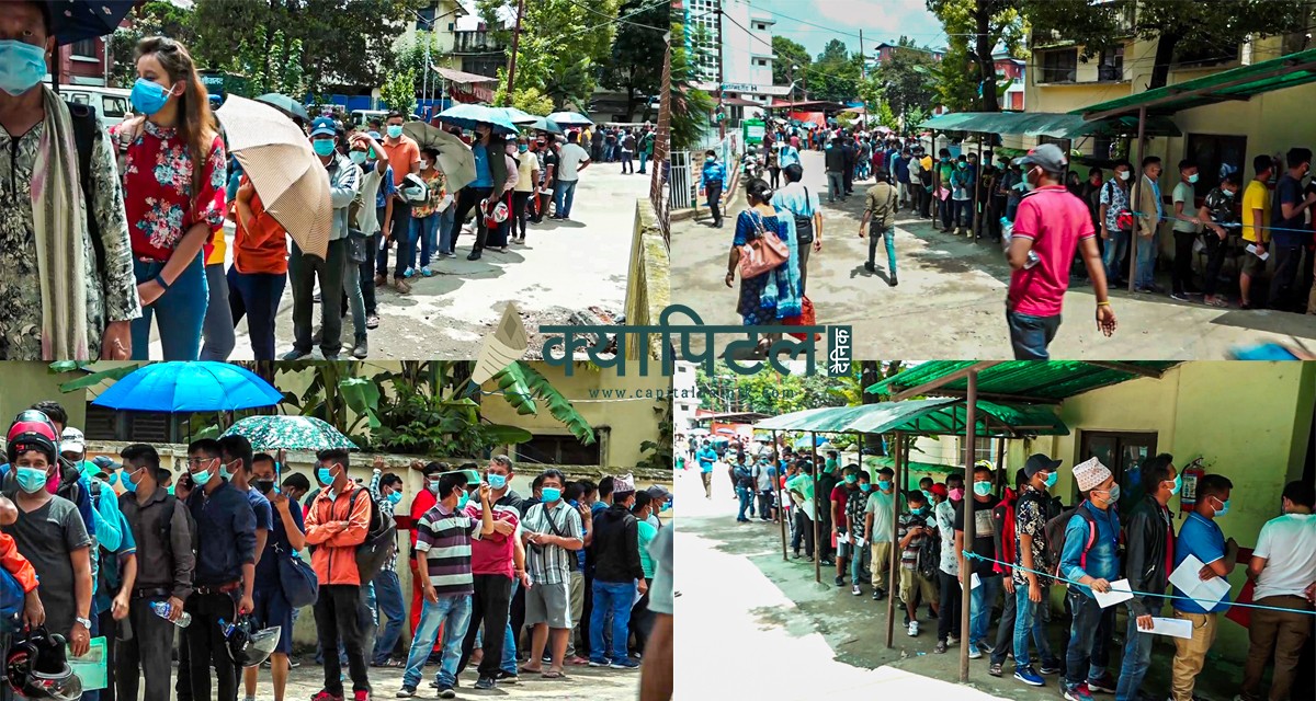 शुक्रराज अस्पतालमा कोभिडविरुद्धको खोप लगाएको प्रमाणपत्र लिन आउनेको भीड (भिडियो सहित)