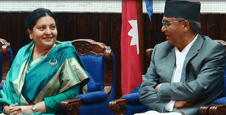 राष्ट्रपति भण्डारी र प्रधानमन्त्री देउवाबीच भेटवार्ता