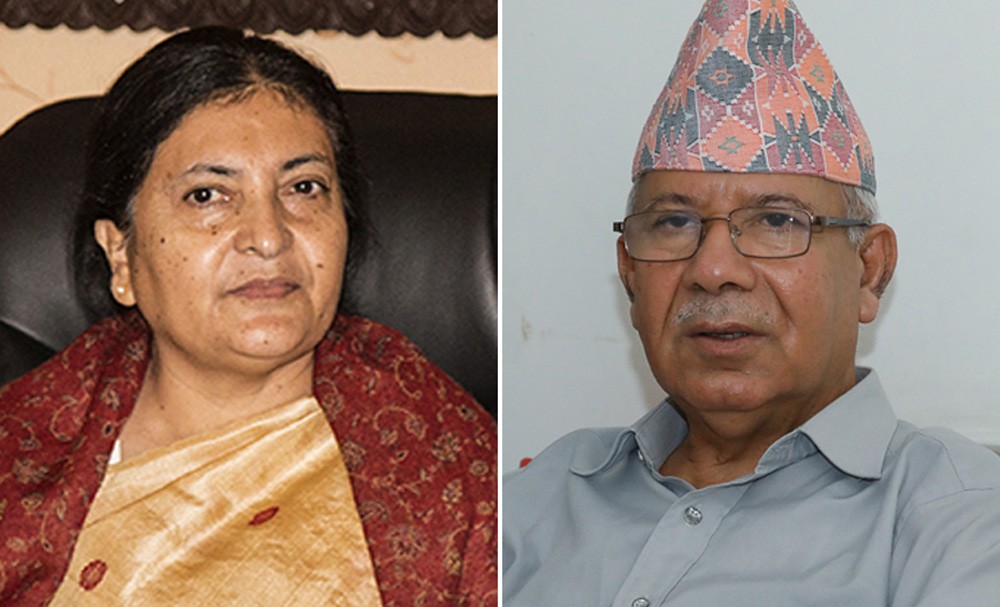 राष्ट्रपति र माधव नेपालबीच शीतल निवासमा भेटवार्ता