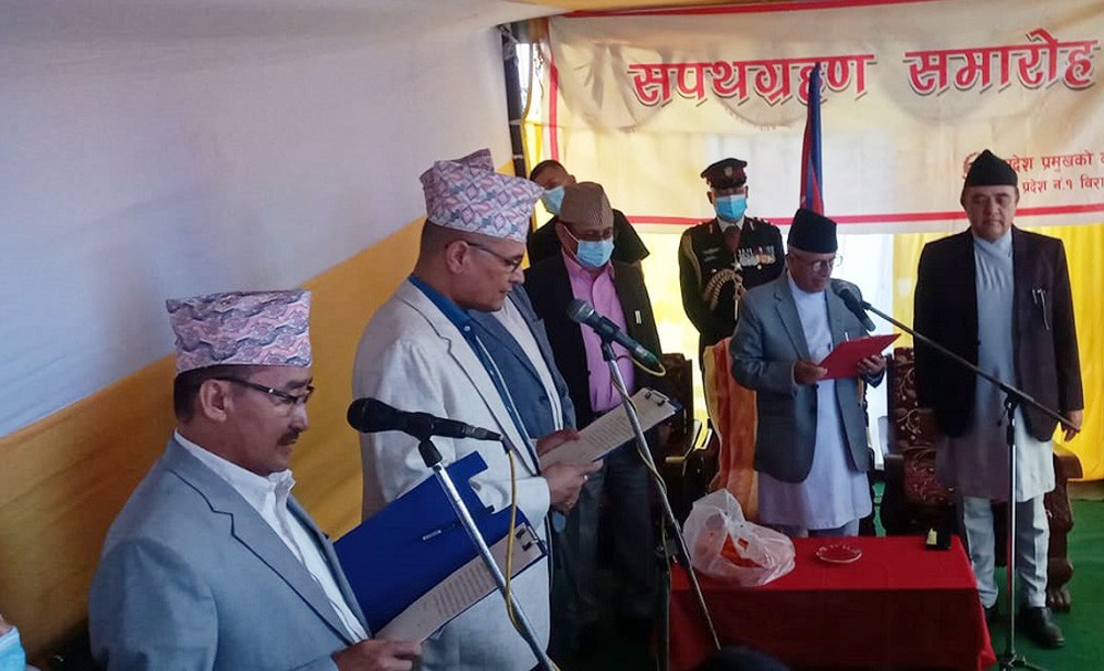 प्रदेश १ मा लछुमन तिवारी र बलबहादुर साम्सोहाङ मन्त्रीमा नियुक्त