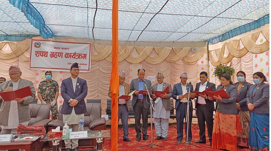 लुम्बिनीमा मन्त्रीपरिषद् विस्तार, नवनियुक्त मन्त्रीहरुले लिए शपथ