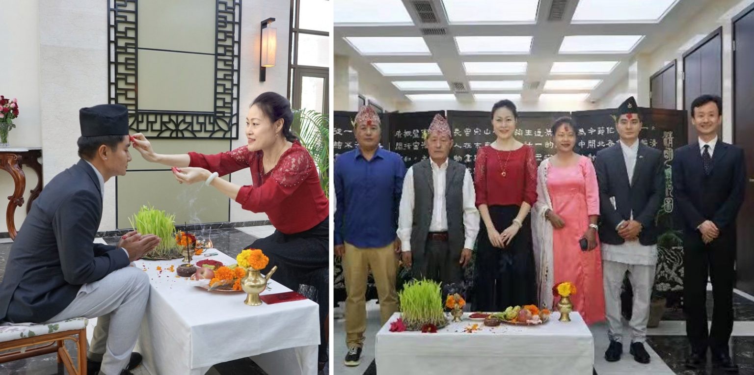 चिनियाँ राजदूत यान्छीले लगाइदिइन् दशैँको टीका