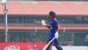 नेपालले तेस्रो विकेट गुमायो, कप्तान रोहित ५ रनमै आउट