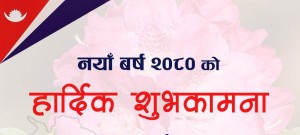 आज नयाँ वर्ष, हर्षाेल्लासकासाथ एकआपसमा शुभकामना आदानप्रदान गरी मनाइँदै