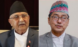 एमाले अध्यक्ष ओली र राप्रपा अध्यक्ष लिङ्देनबीच भेटवार्ता 