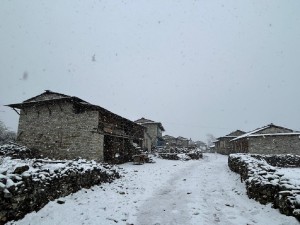 ढोरपाटनमा यो वर्षको पहिलो हिमपात, किसान हर्षित