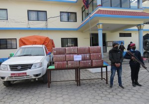 मकवानपुरबाट १८३ किलो गाँजा बरामद, गाडीसहित एक जना पक्राउ