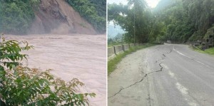 कृष्णभीरमा बाढीको कटान, काठमाडौं-मुग्लिन सडक पूर्णरूपमा अवरुद्ध