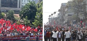 काठमाडौं उपत्यकामा गणतन्त्रवादी र राजावादीको प्रदर्शन शुरू
