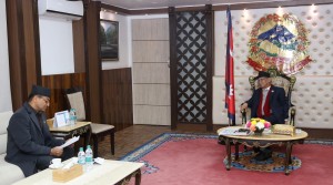 प्रधानमन्त्री र राष्ट्रियसभा अध्यक्षबीच भेटवार्ता