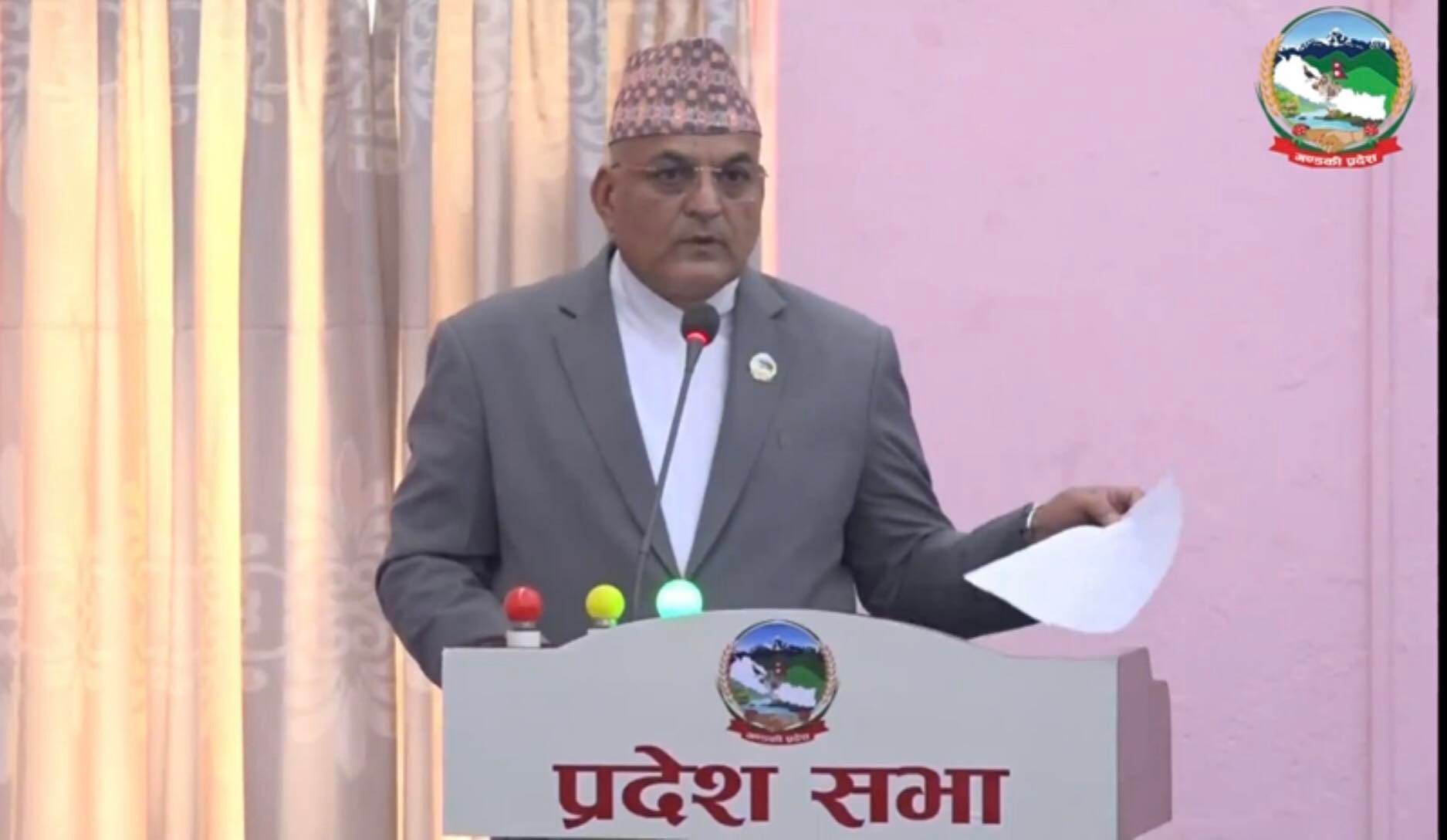 गण्डकी प्रदेशका मुख्यमन्त्री पाण्डेले पाए विश्वासको मत