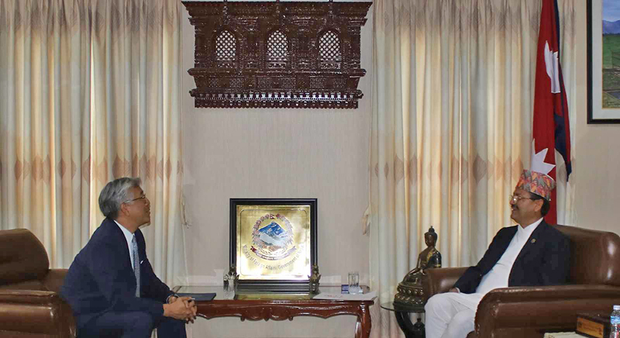 परराष्ट्रमन्त्री एनपी साउद र अमेरिकी सहायक विदेशमन्त्री डोनाल्ड लुबीच भेटवार्ता