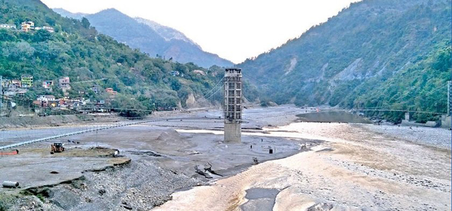 एशियाको पहिलो तीनमुखे झोलुङ्गे पुल निर्माण अन्तिम चरणमा