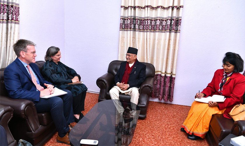 अध्यक्ष ओलीसँग अमेरिकी उपविदेशमन्त्रीको भेटवार्ता