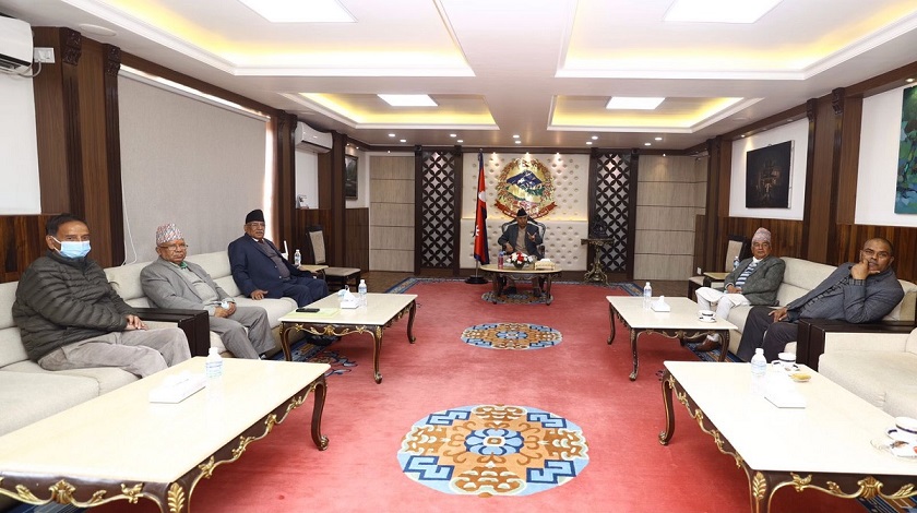 सत्ता गठबन्धनका शीर्ष नेताहरुको बैठक बस्दै 