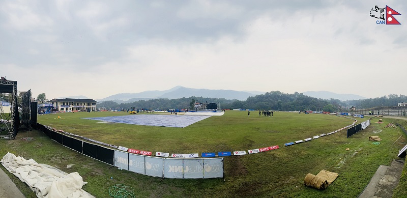 वर्षाका कारण नेपाल र  साउदी अरेबियाबीचको खेल प्रभावित