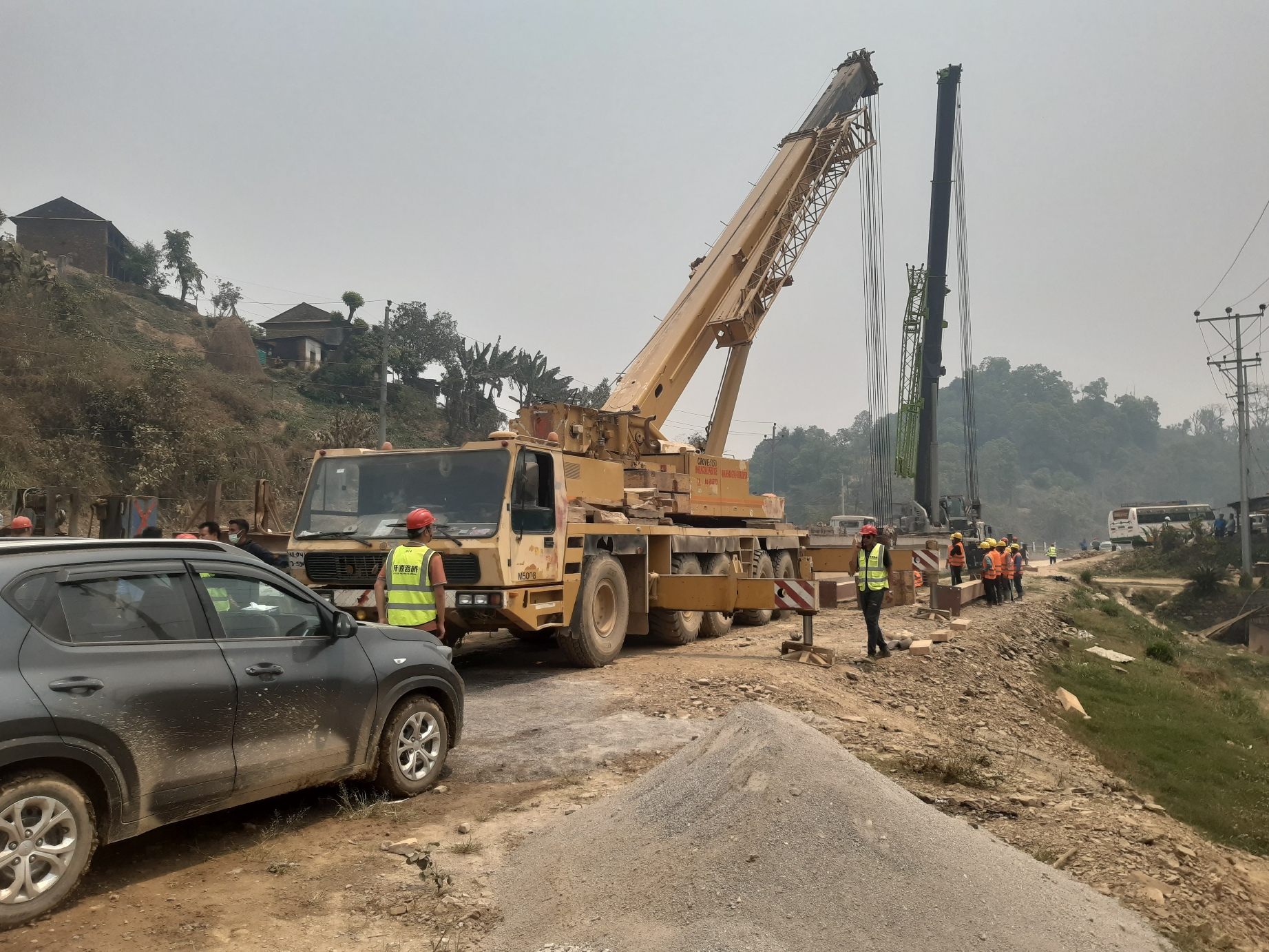 मुुग्लिन–पोखरा सडकका चार ठाउँमा ‘प्रिकाष्ट’ प्रविधि प्रयोग गरेर पुल बनाइँदै