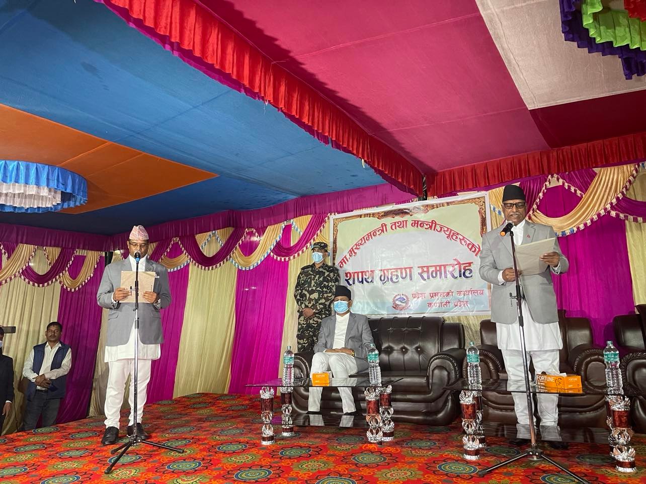 कर्णालीका नवनियुक्त मुख्यमन्त्री शाहीले लिए शपथ 